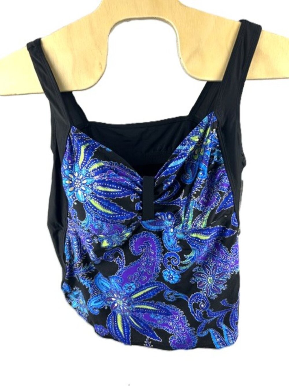 Longitude Women’s by Catherines Tankini Size 28W Built In Bra Paisley